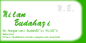 milan budahazi business card